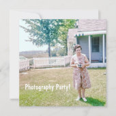 Cute Ouderly Holding Old Film Camera Kaart (Voorkant)