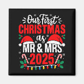 Cute Our First Christmas As Mr &amp; Mrs 2025 Coup Magneet (Voorkant)