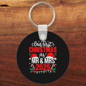 Cute Our First Christmas As Mr &amp; Mrs 2025 Coup Sleutelhanger (Voorkant)