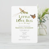 Cute Our Little Love Bug Baby shower Invitation Kaart (Staand voorkant)