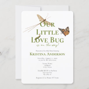 Cute Our Little Love Bug Baby shower Invitation Kaart