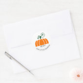 Cute Our Little Pumpkin Birthday Party Ronde Sticker (Envelop)