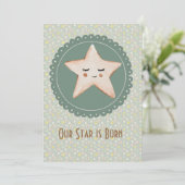 Cute Our Star is Born Boy of Girl Birth Aankondiging (Staand voorkant)