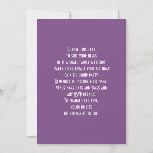 Cute outer Space Alien Thleed Birthday Party Kaart (Achterkant)