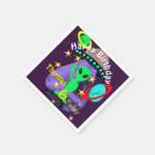 Cute outer Space Alien Thleed Birthday Party Servetten (Hoek)