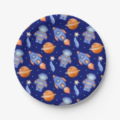 Cute Outer Space Planets & Astronaut Papieren Bordje (Voorkant)