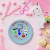 Cute outer Space Thmed Birthday Party Papieren Bordje (Feest)