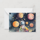 Cute Outerspace Astronaut Bedankkaartje Notitiekaartje (Achterkant)