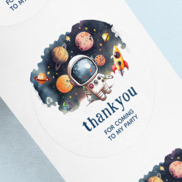 Cute Outerspace Planets Bedankt Feestje Sticker