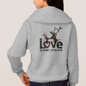 Cute Outline Reindeer Love Hearts Girls' Pullover (Achterkant)