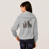 Cute Outline Reindeer Love Hearts Girls' Pullover (Achterkant volledig)