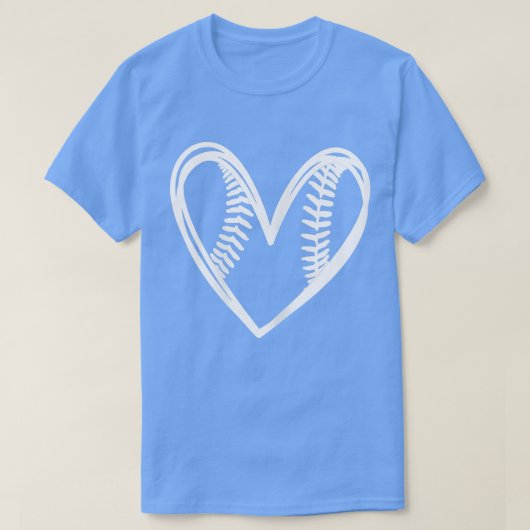 Cute Outlining Baseball Softball Heart Tie Dye Wom T-shirt (Design voorkant)