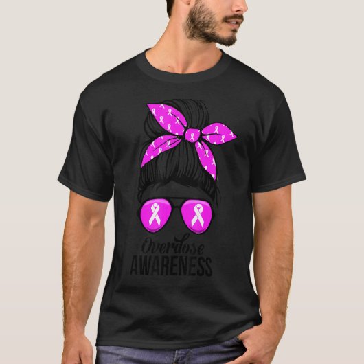 Cute Overdose awareness messybun  for women T-shirt (Voorkant)