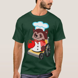 Cute Overgekookte rolstoel Raccoon Chef Gift Boy G T-shirt