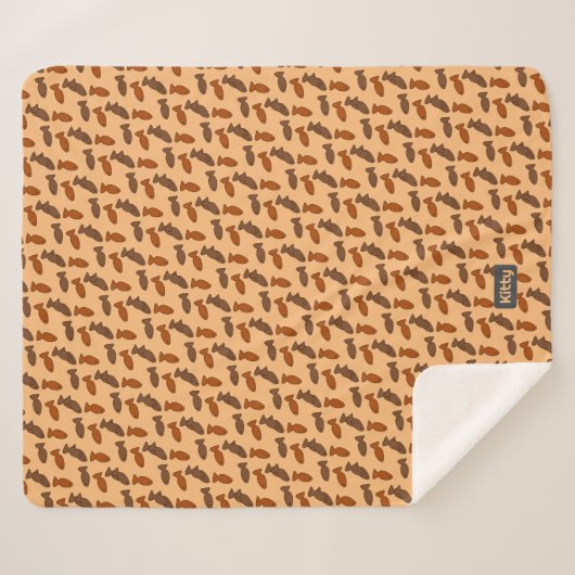 Cute Overlapping Fish Tres Patroon - Naam Cat Sherpa Deken (Voorkant (horizontaal))