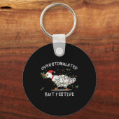 Cute Overstimulated But Festive Funny Goose Ugly C Sleutelhanger (Voorkant)