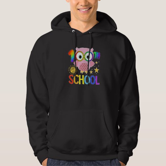 Cute Owl 100th day of School Teacher 100 days Smar Hoodie (Voorkant)