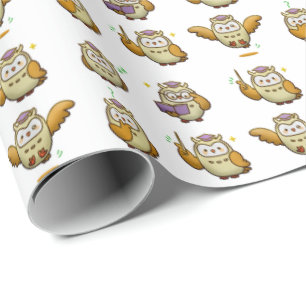 Cute Owl Afstuderen Gift Wrapping Paper Wrap Cadeaupapier