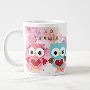 Cute Owl Altijd van je houden Grote Koffiekop
