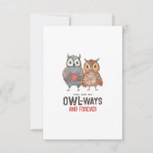 Cute Owl Always and Forever Valentijnsdag Kaart (Voorkant)