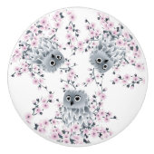 Cute Owl and Cherry Blossom Keramische Knop (Voorkant)