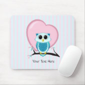 Cute Owl and Heart Sjabloon Mousepad Muismat (Met muis)