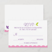 Cute Owl-antwoordkaart RSVP Kaartje (Voorkant / Achterkant)