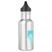 Cute owl aqua mint kinder drinken fles (Links)