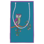 Cute Owl at Night Illustration Blue Klein Cadeauzakje (Voorkant)