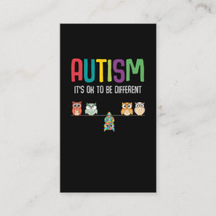 Cute Owl Autism Awareness Puzzle Autistic Kind Visitekaartje