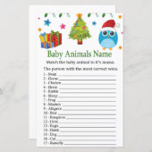 Cute Owl Baby Animals Name Game baby shower (Voorkant / Achterkant)