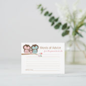 Cute Owl Baby Girl Advice Enclosure Informatiekaartje (Staand voorkant)