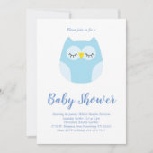 Cute Owl Baby shower Blue Bird Boy Kaart (Voorkant)