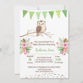 Cute Owl Baby shower Gender Neutral Kaart (Voorkant)