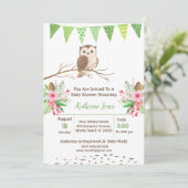 Cute Owl Baby shower Gender Neutral Kaart (Staand voorkant)