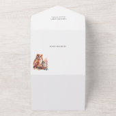 Cute Owl Baby shower Invitation and Diaper Raffle All In One Uitnodiging (Buitenkant)