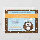 Cute Owl Baby shower Invitation Kaart (Voorkant)