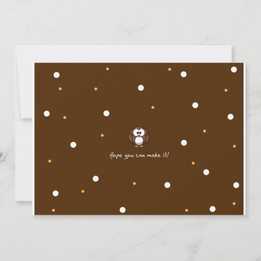 Cute Owl Baby shower Invitation Kaart (Achterkant)