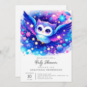 Cute Owl Baby shower Kaart (Voorkant / Achterkant)