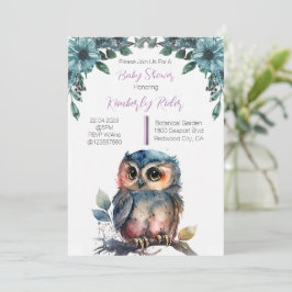 Cute Owl Baby shower Kaart