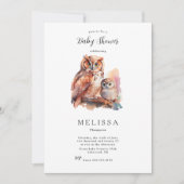 Cute Owl Baby shower-uitnodiging Kaart (Voorkant)