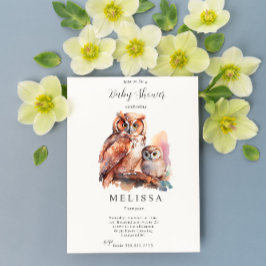 Cute Owl Baby shower-uitnodiging Kaart