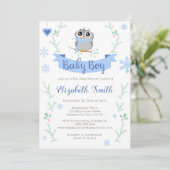 Cute owl baby winter babydouche kaart (Staand voorkant)
