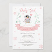 Cute owl baby winterbaby babydouche kaart (Voorkant)