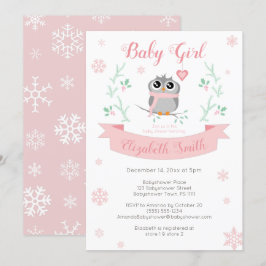 Cute owl baby winterbaby babydouche kaart