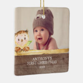 Cute Owl Baby's 1St. Fotokerstversiering Keramisch Ornament (Rechts)