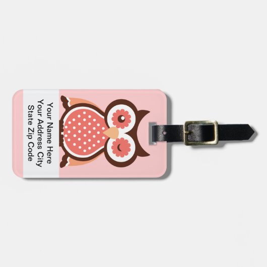 Cute Owl Bag Labels (Voorkant horizontaal)