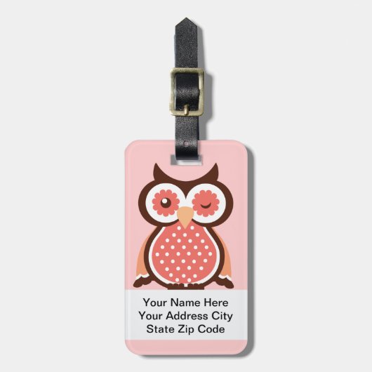 Cute Owl Bag Labels (Voorkant verticaal)