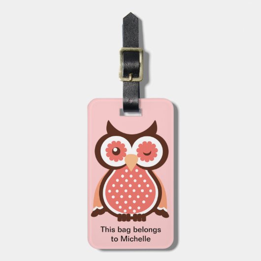 Cute Owl Bag Labels (Voorkant verticaal)