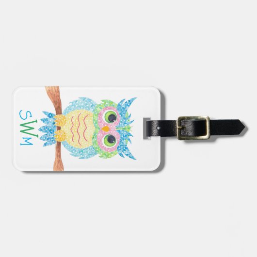 Cute Owl Bagagelabel (Voorkant horizontaal)